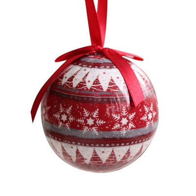 Božićna okrugla kutija s kuglicama Kutija za slatkiše od bijelog lima Ukrasi za božićno drvce Staklenka za slatkiše Božićno drvce Viseće kuglice Konzerve za slatkiše Poklon za djecu