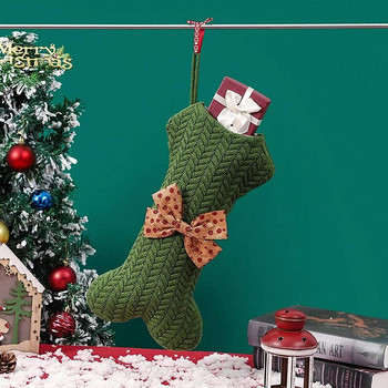 Коледни декорации Плетени вълнени орнаменти Торба за подарък Коледни чорапи Коледна висулка Голяма торба за подарък