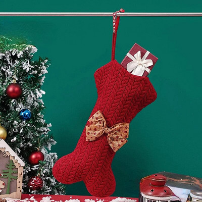 Ziemassvētku rotājumi trikotāžas vilnas rotājumi dāvanu maisiņi Ziemassvētku zeķes Ziemassvētku kulons liels dāvanu maisiņš