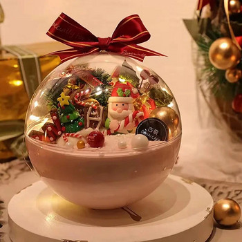 Χριστουγεννιάτικη διάφανη μπάλα 4-10cm Διακοσμητικά στολίδια για χριστουγεννιάτικο δέντρο για το σπίτι Πλαστικό μπιχλιμπίδι που μπορεί να γεμίσει κουτί δώρου