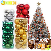 24vnt Kalėdų eglutės rutulys Raudono aukso sidabro spalvos plastikiniai rutuliai Kalėdų vakarėlio reikmenims Kalėdų rutulio papuošalai