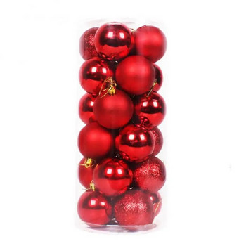 24τμχ Μπάλα Χριστουγεννιάτικου Δέντρου Κόκκινο Χρυσό Ασημί Χρώμα Πλαστικές Μπάλες για Χριστουγεννιάτικα Προμήθειες Χριστουγεννιάτικη Μπάλα Στολίδια Διακοσμήσεις