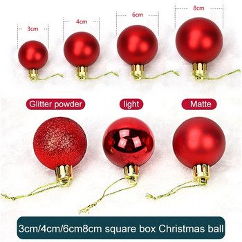 24τμχ Μπάλα Χριστουγεννιάτικου Δέντρου Κόκκινο Χρυσό Ασημί Χρώμα Πλαστικές Μπάλες για Χριστουγεννιάτικα Προμήθειες Χριστουγεννιάτικη Μπάλα Στολίδια Διακοσμήσεις