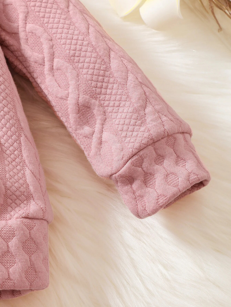 Odjeća za dojenčad, djevojčice, proljetni kompleti odjeće za bebe Jednobojna ružičasta majica s kapuljačom i dugim rukavima + hlače, komplet od 2 komada, dječja ležerna odjeća