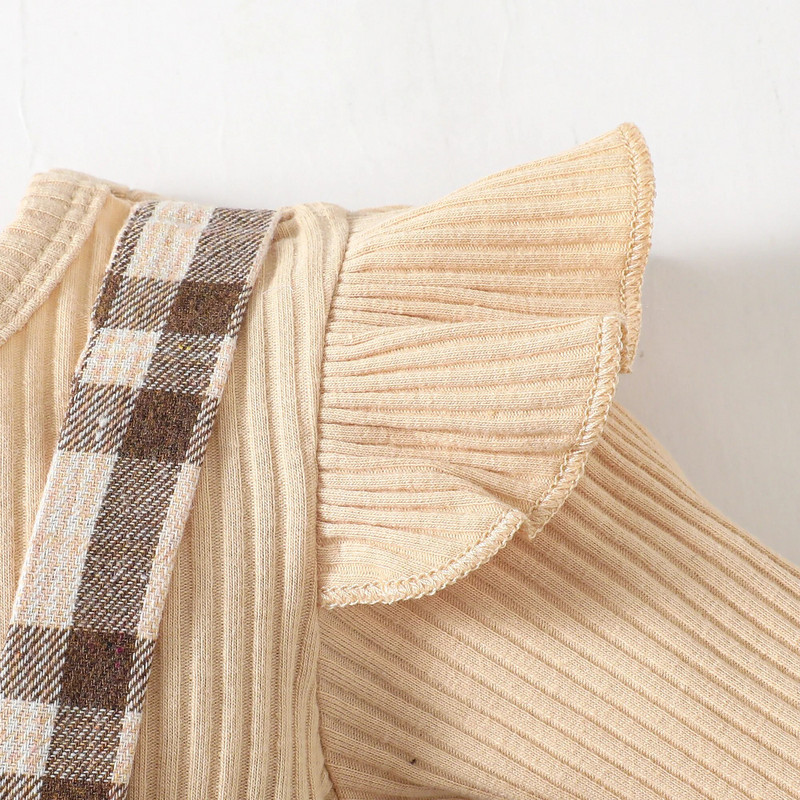 0-18M Άνοιξη Φθινόπωρο για νεογέννητα κοριτσάκια Romper Βρεφική πλεκτή φόρμα φιόγκος με βολάν μαλακή μακρυμάνικη δικτυωτή φόρμα Splice