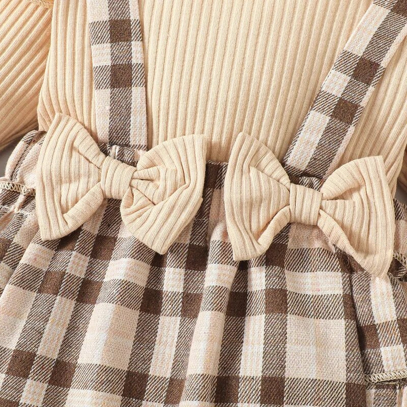 0-18M Άνοιξη Φθινόπωρο για νεογέννητα κοριτσάκια Romper Βρεφική πλεκτή φόρμα φιόγκος με βολάν μαλακή μακρυμάνικη δικτυωτή φόρμα Splice