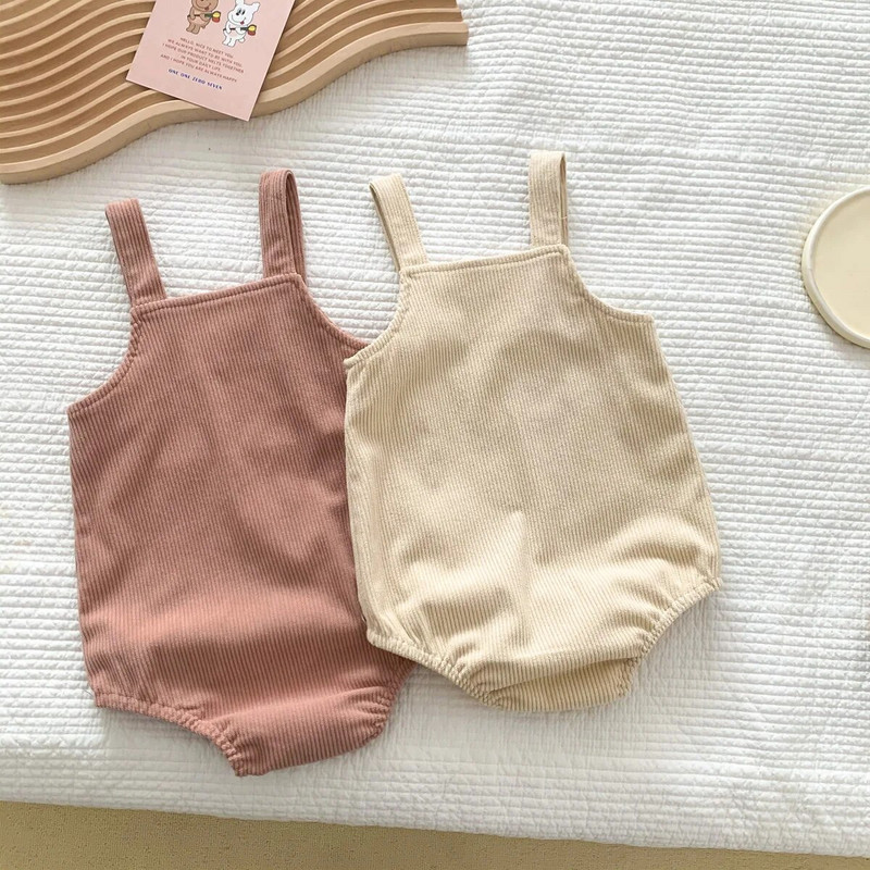 Dječji medvjed Bodi s remenčićima za džepove 2023. korejska odjeća za dojenčad, djevojčice, malo dijete, samtasti kombinezoni, kratke hlače, jednodijelni kombinezon bez rukava