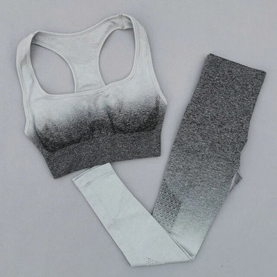 Ombre bešavni komplet za teretanu Žensko sportsko odijelo Ženska sportska odjeća Tajice za fitnes Podstavljeni sportski grudnjak 2-dijelni setovi za jogu Odjeća za vježbanje