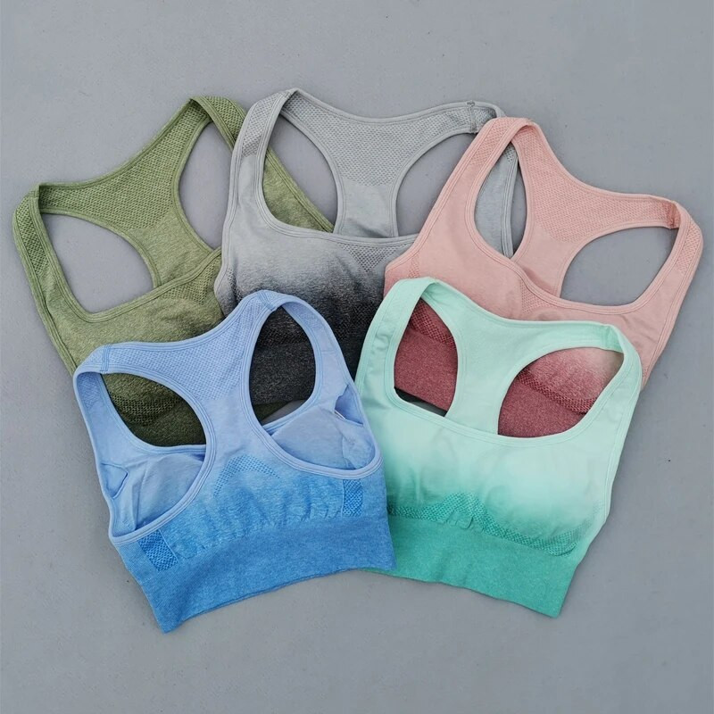 Ombre bešavni komplet za teretanu Žensko sportsko odijelo Ženska sportska odjeća Tajice za fitnes Podstavljeni sportski grudnjak 2-dijelni setovi za jogu Odjeća za vježbanje