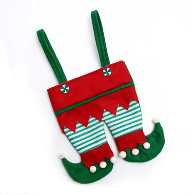 Christmas Elf Spirit Pants Τσάντες Cute Stripe Candy Bag Festival Θέμα Πολυλειτουργικό για Παιδιά Αγόρια Κορίτσια