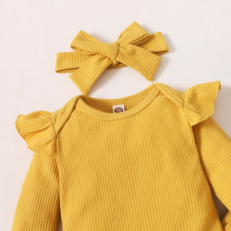 Νεογέννητα ρούχα για κορίτσια 3 μηνών 6 μηνών ενός έτους Σετ βρεφικών ρούχων για κοριτσάκι Σετ ρούχων για νήπια για κορίτσια Romper παντελόνι Hairband Βρεφικά ρούχα