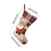 Karácsonyi harisnya zokni Xmas témájú zsákvászon függő zokni Otthon Nappali fali kandallódísz hóember