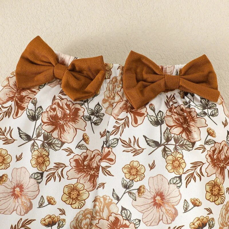 Dječji komplet odjeće za djevojčice, kombinezon s dugim rukavima i hlačama s cvjetnim uzorkom, modni odijelo za djevojčice