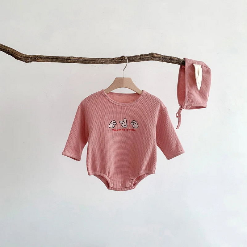 Bodi za bebe 2023. Proljetna odjeća za novorođenčad Vaffle Bodi za dječake Bear Bodi s dugim rukavima za malu djecu Djevojčice Jednodijelni kombinezon za dojenčad