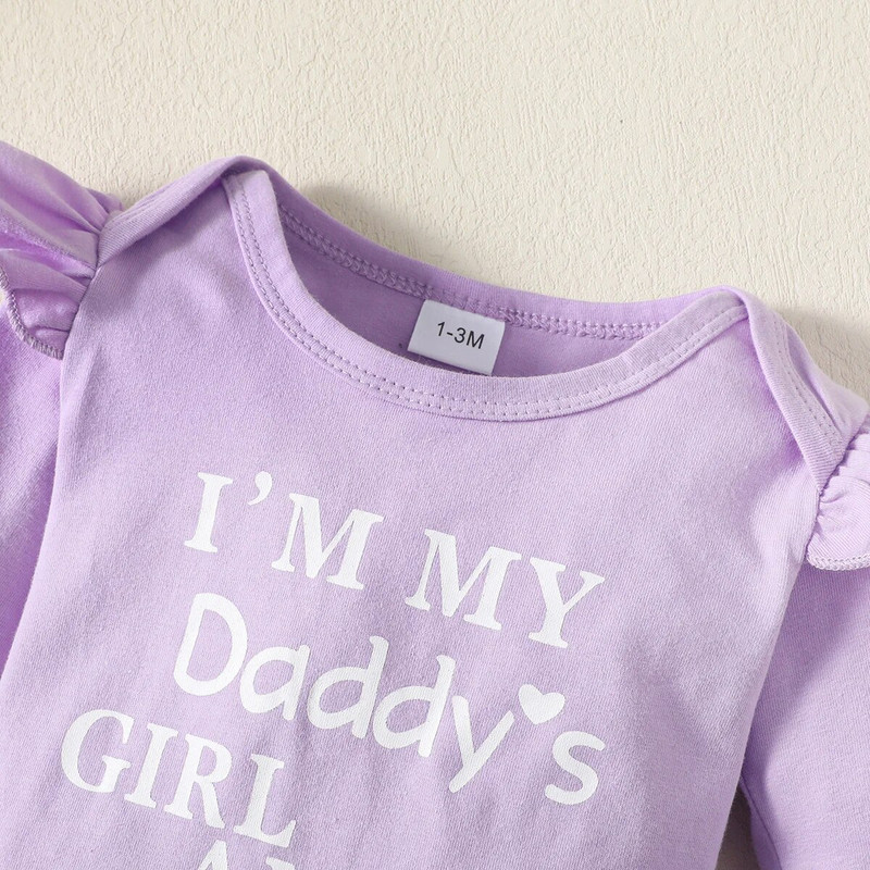 Őszi kislány ruha szett divat kisgyermek betűnyomtatás hosszú ujjú lila felsők Virágos nadrágok fejpánt 3 db ruházati ruhák