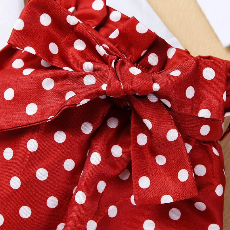 0-18M Odjeća za djevojčice Odjeća za novorođene djevojčice Bodi s printom slova 3 kom+hlače na točkice+traka za glavu Odjeća Odjeća Odjeća za malu djecu