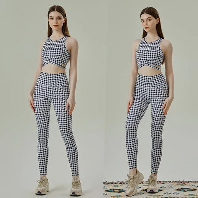 Ženski komplet za jogu od 2 komada, sportski grudnjak + hlače za jogu, ženski print, elastična odijela za vježbanje, sportska ženska sportska odjeća za aktivnu odjeću, komplet odjeće za vježbanje 723+181