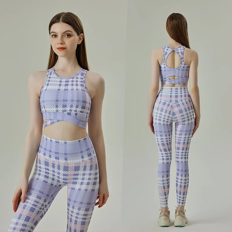 Ženski komplet za jogu od 2 komada, sportski grudnjak + hlače za jogu, ženski print, elastična odijela za vježbanje, sportska ženska sportska odjeća za aktivnu odjeću, komplet odjeće za vježbanje 723+181
