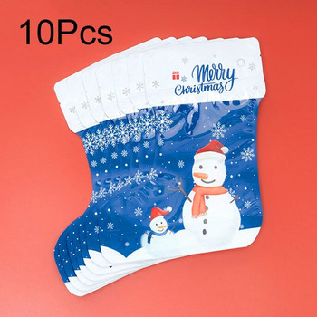 10 τεμ/Σετ Χριστουγεννιάτικη Τσάντα δώρου Κάλτσες Μπότες σε σχήμα Άγιου Βασίλη Χιονάνθρωπος Τσάντα καραμέλας ταράνδου Πρωτοχρονιάτικο πάρτι Χριστουγεννιάτικη μπομπονιέρα Διακόσμηση συσκευασίας