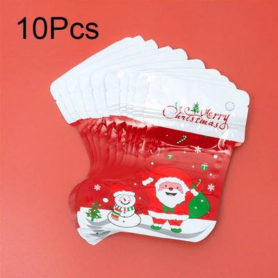 10 τεμ/Σετ Χριστουγεννιάτικη Τσάντα δώρου Κάλτσες Μπότες σε σχήμα Άγιου Βασίλη Χιονάνθρωπος Τσάντα καραμέλας ταράνδου Πρωτοχρονιάτικο πάρτι Χριστουγεννιάτικη μπομπονιέρα Διακόσμηση συσκευασίας