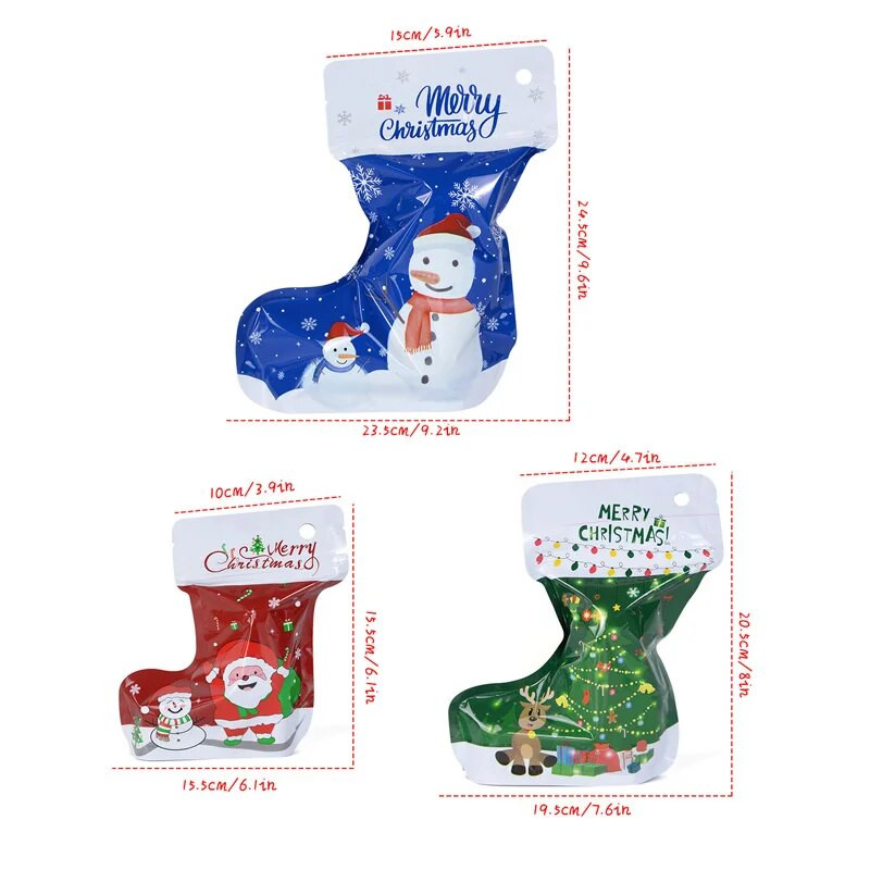 10 τεμ/Σετ Χριστουγεννιάτικη Τσάντα δώρου Κάλτσες Μπότες σε σχήμα Άγιου Βασίλη Χιονάνθρωπος Τσάντα καραμέλας ταράνδου Πρωτοχρονιάτικο πάρτι Χριστουγεννιάτικη μπομπονιέρα Διακόσμηση συσκευασίας
