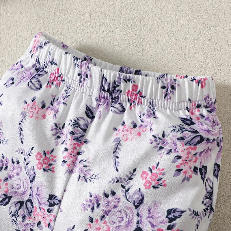 Komplet odjeće za malu djevojčicu, proljeće i jesen, majica s kapuljačom s printom i slovima, majica s kapuljačom + hlače s printom cvijeća, odjeća za novorođenče od 2 kom.