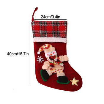 Коледни чорапи Sack Xmas Gift Candy Bag Noel Christmas Decorations for Home Navidad 2022 New Year Sock Christmas Tree Decor