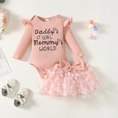 Kislány szettek betűnyomtató lányoknak hosszú ujjú kötőruha tavaszi ősz új lány felső + masnis szoknya kétrészes szett