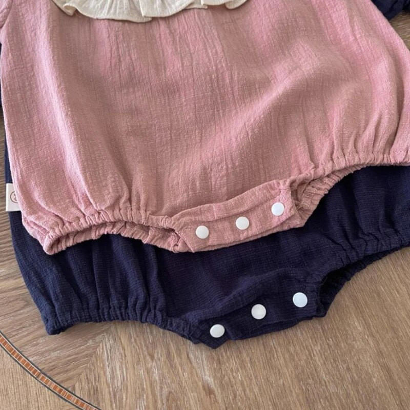 Mazuļu vasaras drēbītes meitenēm Zīdaiņu puķu izšuvumi Bodiji ar īsām piedurknēm Džumots kokvilnas volānveida apkakle, toddler raibs krekliņš