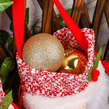 Чанта за Дядо Коледа без лице Преносима чанта за ябълки Парти чанта за бонбони Подпори Украса за коледна елха