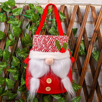 Чанта за Дядо Коледа без лице Преносима чанта за ябълки Парти чанта за бонбони Подпори Украса за коледна елха