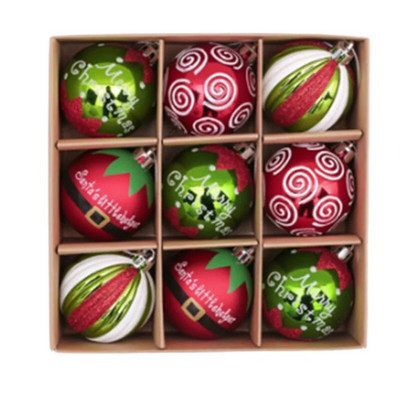 9 τμχ/κουτί 6 εκ. Χριστουγεννιάτικα στολίδια με χριστουγεννιάτικη μπάλα Χριστουγεννιάτικα στολίδια Χριστουγεννιάτικα στολίδια για το σπίτι 2023 Navidad Natal New Year