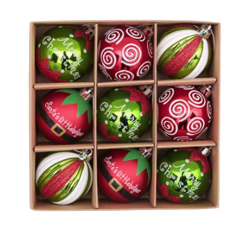 9 τμχ/κουτί 6 εκ. Χριστουγεννιάτικα στολίδια με χριστουγεννιάτικη μπάλα Χριστουγεννιάτικα στολίδια Χριστουγεννιάτικα στολίδια για το σπίτι 2023 Navidad Natal New Year