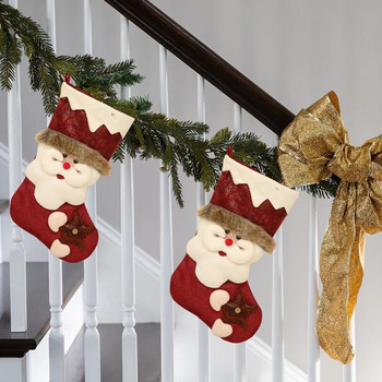 Χριστουγεννιάτικες κάλτσες με τάρανδο Διακοσμητικό πάρτι με χριστουγεννιάτικο δέντρο με χριστουγεννιάτικο δέντρο με κινούμενα σχέδια
