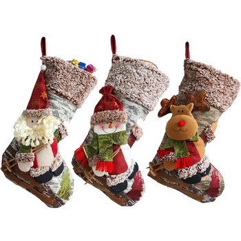 Коледни чорапи Големи торби за коледни подаръци Украса за камина Коледни чорапи Новогодишна поставка за бонбони Коледен декор за дома2024