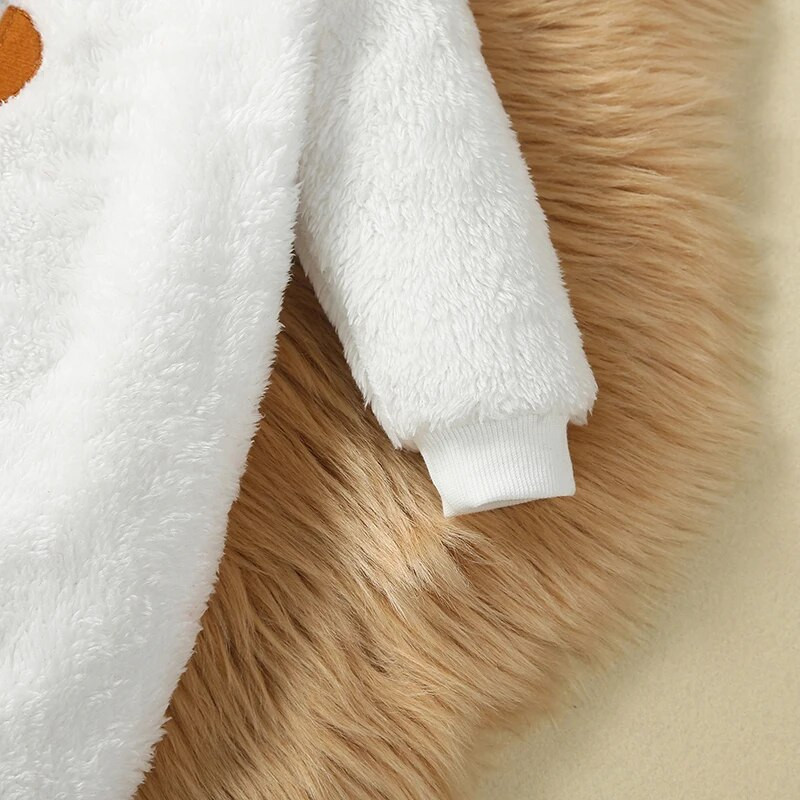 Téli meleg baba lányok fiú kombiné Polár plüss hosszú ujjú kapucnis cipzárral zárható hóember karácsonyi nadrág jelmezek gyerekeknek