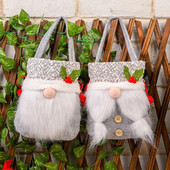 Ukrasi za božićno drvce bez lica, torba za Djeda Mraza, prijenosna vrećica za jabuke, vrećica za slatkiše, rekviziti