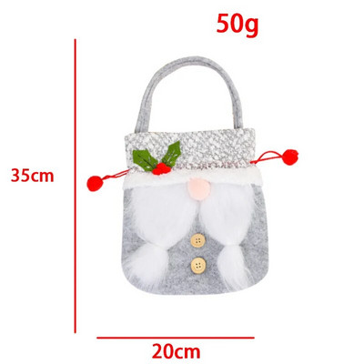 Ukrasi za božićno drvce bez lica, torba za Djeda Mraza, prijenosna vrećica za jabuke, vrećica za slatkiše, rekviziti