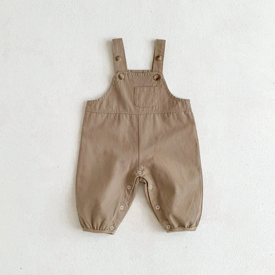 Baba kezeslábas 2023 tavaszi, egyszerű szolid baba fiú ujjatlan jumpsuit Alkalmi bő kisgyermek lány kezeslábas gyerekeknek nadrágtartó