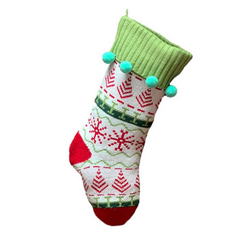 1 τμχ Πλεκτές χριστουγεννιάτικες κάλτσες Διακόσμηση Χριστουγεννιάτικη τσάντα δώρου Διακοσμητικό τζάκι Κάλτσες Santa Elk Christmas Lovely Gift Bag