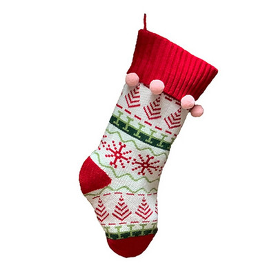 1 τμχ Πλεκτές χριστουγεννιάτικες κάλτσες Διακόσμηση Χριστουγεννιάτικη τσάντα δώρου Διακοσμητικό τζάκι Κάλτσες Santa Elk Christmas Lovely Gift Bag