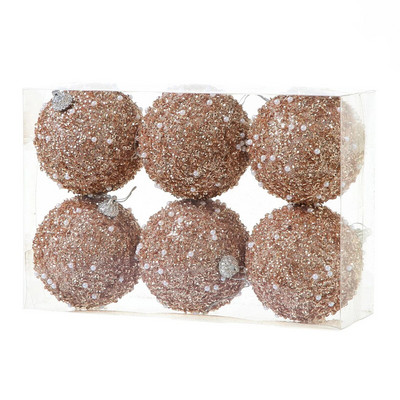 6db 8cm-es csillogó karácsonyi labdadíszek karácsonyfadíszek akasztós labda esküvői bulihoz, szilveszteri lakberendezéshez Navidad