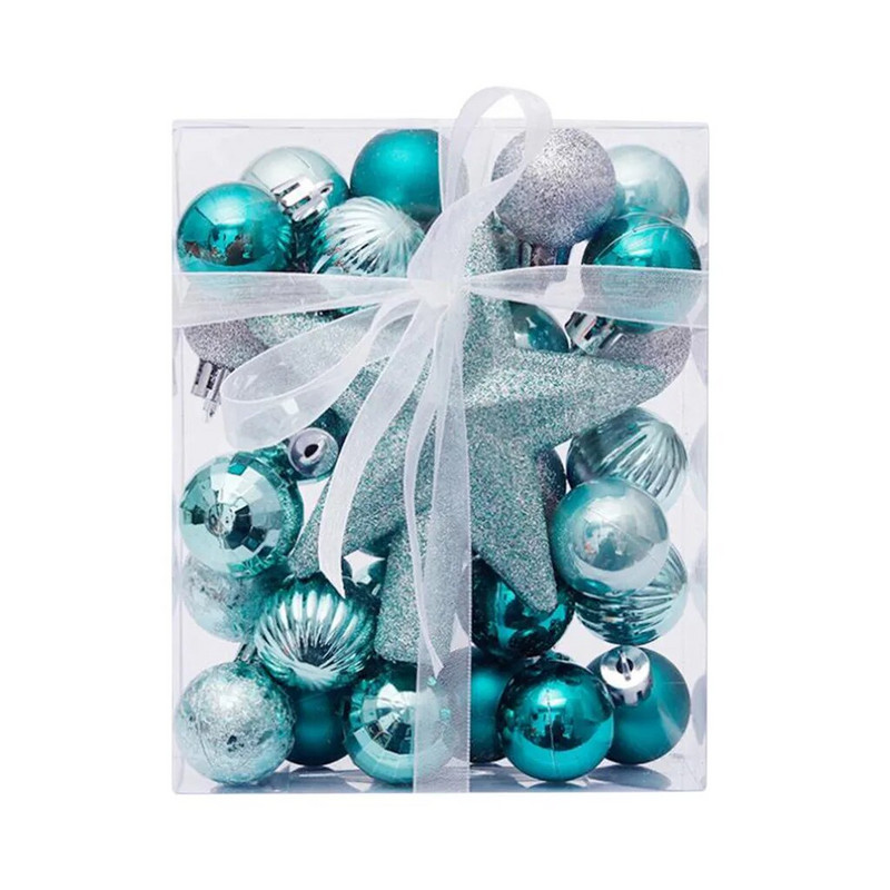 Dekoracije Božićna kugla Crvena Zlatna Srebrna Ružičasto Plava Viseća kućna dekoracija za zabavu 30PC Božićne kuglice Ukrasna kuglica za božićno drvce