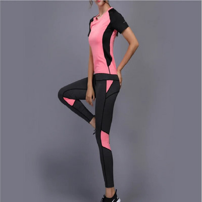 Damdos Ženska sportska odjeća Set za jogu Odjeća za fitness i teretanu Majica za tenis za trčanje+hlače Tajice za jogu Sportsko odijelo za trčanje