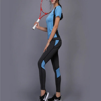 Damdos Ženska sportska odjeća Set za jogu Odjeća za fitness i teretanu Majica za tenis za trčanje+hlače Tajice za jogu Sportsko odijelo za trčanje