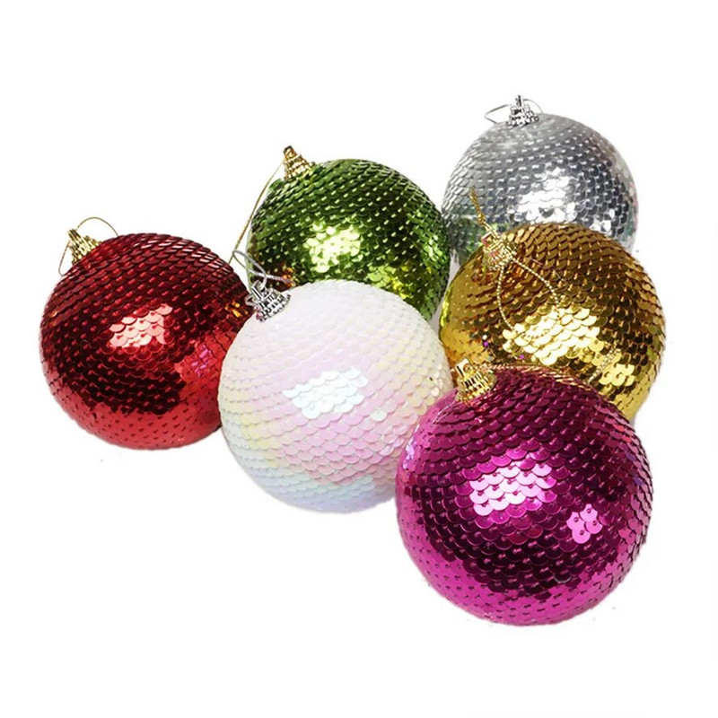 Nova svjetlucava božićna kuglica 8cm 1kom Kuglice za božićno drvce Ukrasi Božićne ukrasne kuglice Privjesci za božićno drvce 30