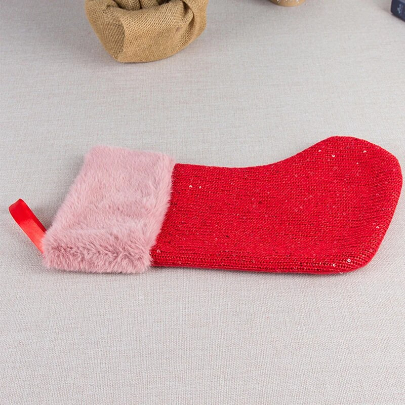 Karácsonyi harisnya, akasztós zokni ajándéktáska Karácsonyi cukorka ajándéktáska otthoni fali dekorációhoz