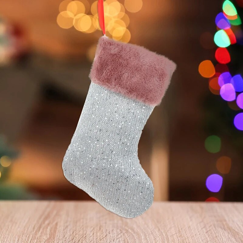 Karácsonyi harisnya, akasztós zokni ajándéktáska Karácsonyi cukorka ajándéktáska otthoni fali dekorációhoz