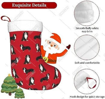 Бернско планинско куче Домашни любимци Коледни чорапи Декорации Висящи чорапи Декорации за камина