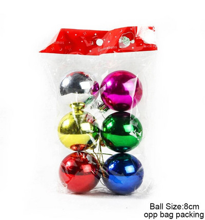 Ziemassvētku rotājums 2023. gada kārbiņā 8 CM Ziemassvētku balles rotājums 6gab./partijā Ziemassvētku kulons Jaungada mājas ballītei DIY Decor Navidad Noel